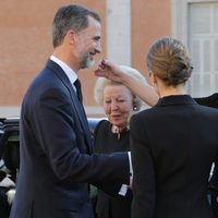 Los Reyes Felipe y Letizia con Laurentien de Holanda en el funeral de Kardam de Bulgaria