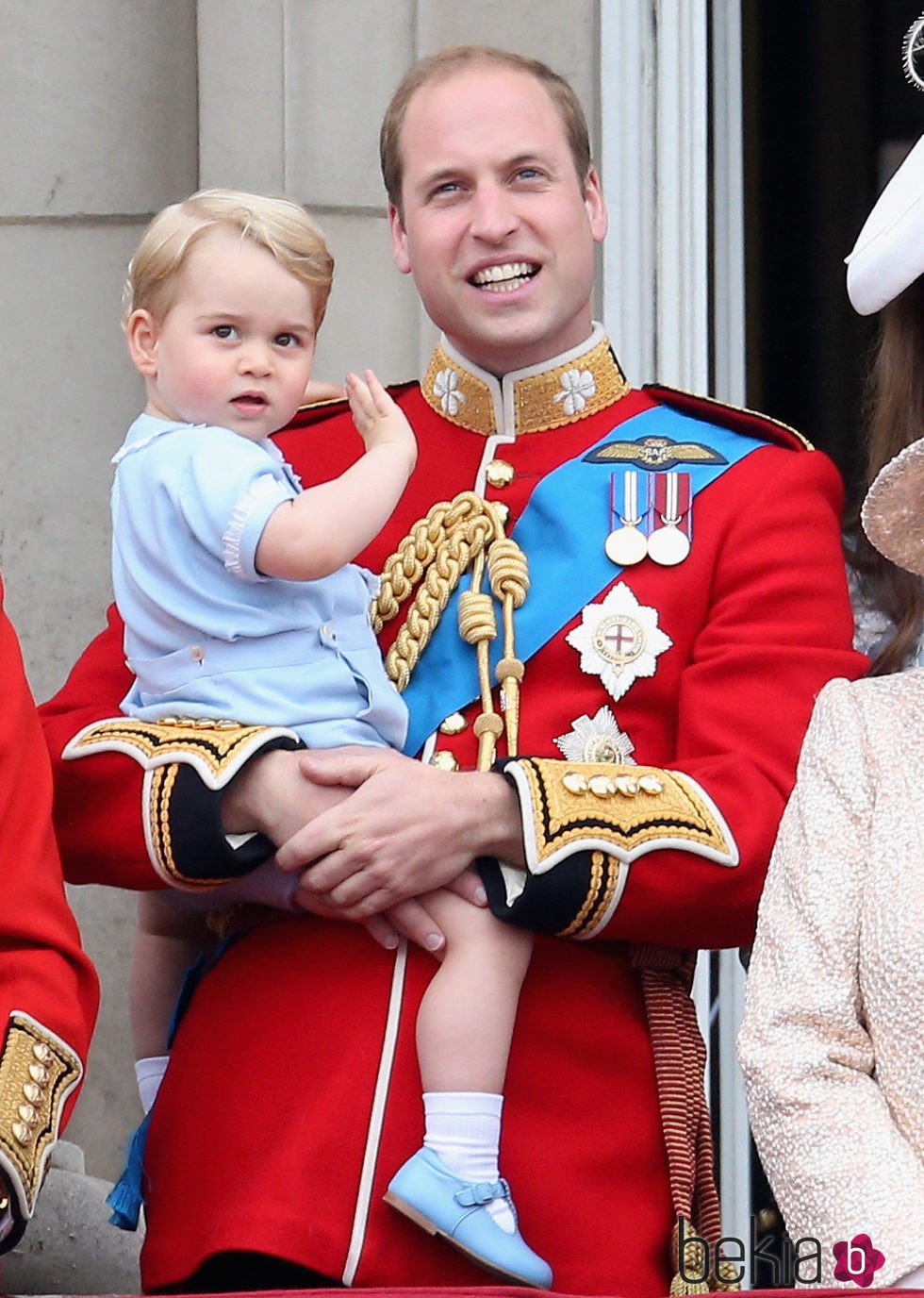 El Príncipe Guillermo con su hijo Jorge de Cambridge en el Trooping the Colour 2015