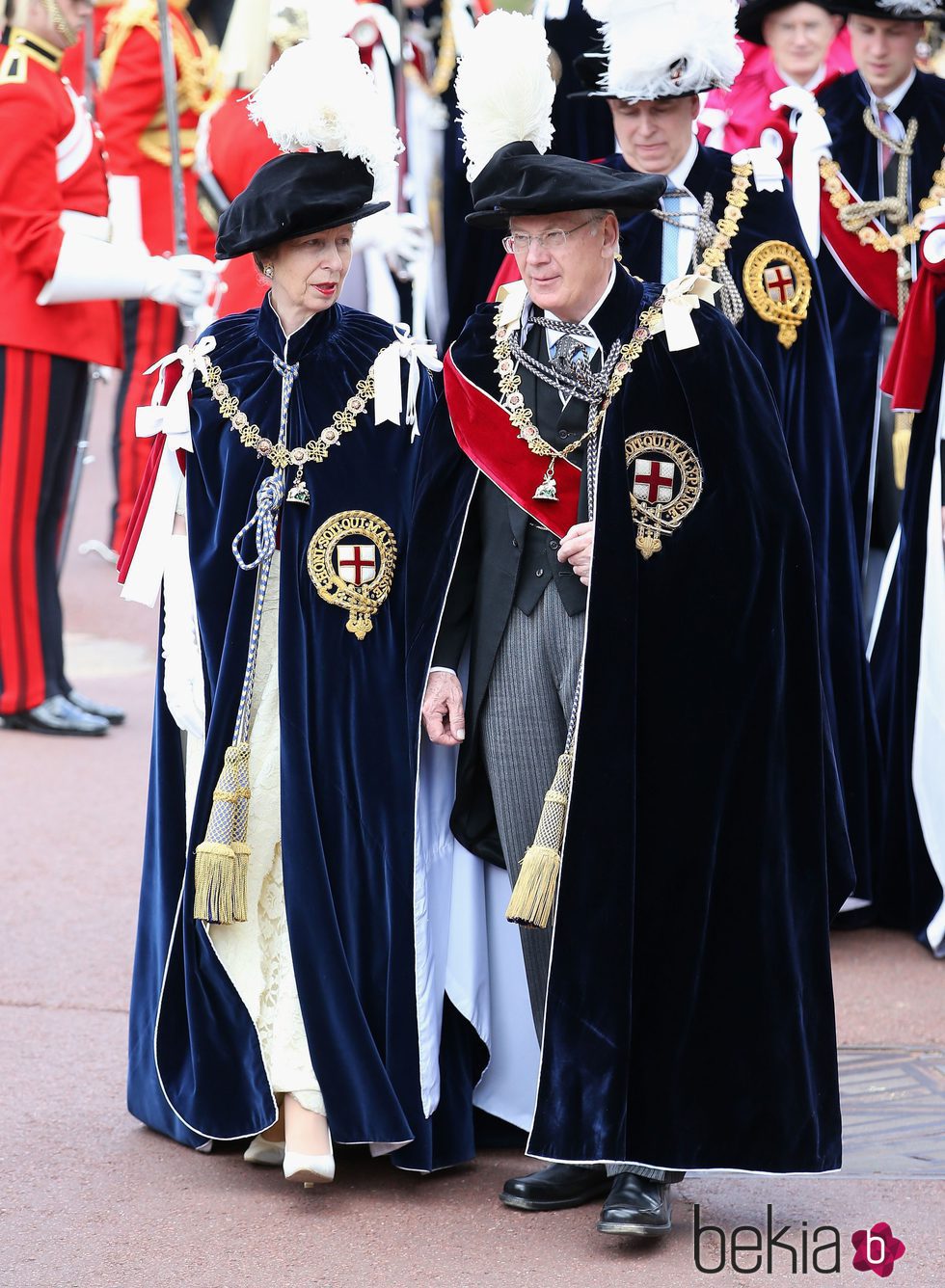 La Princesa Ana y el Duque de Gloucester en la ceremonia de la Orden de la Jarretera 2015