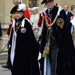 La Reina Isabel y el Duque de Edimburgo en la ceremonia de la Orden de la Jarretera 2015
