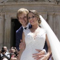 Iván Rakitic y Raquel Mauri en su boda