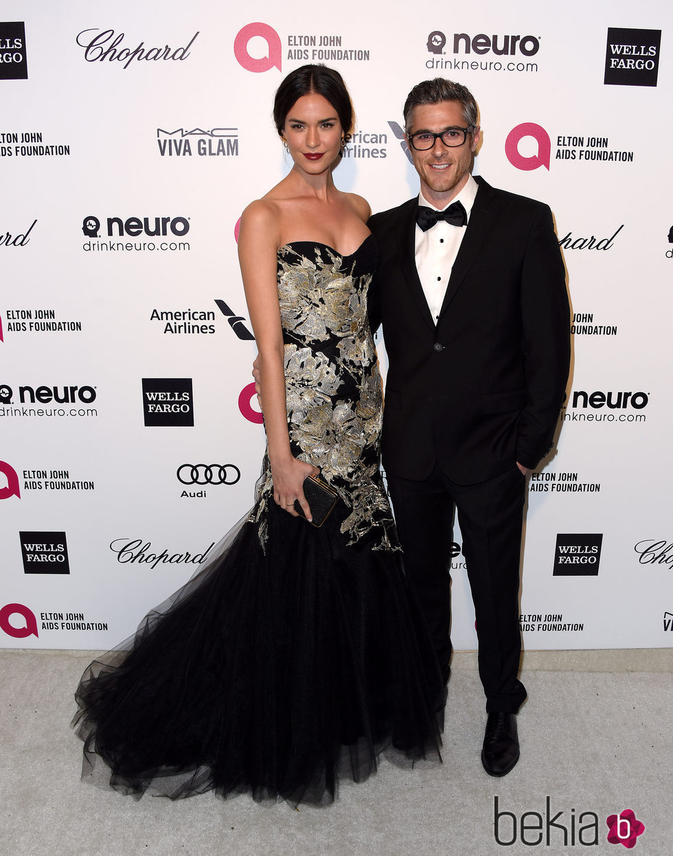 Dave y Odette Annable en el fiesta de Elton John tras los Oscar 2015