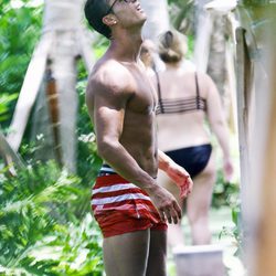 Cristiano Ronaldo en el resort de Miami en el que está de vacaciones con su hijo