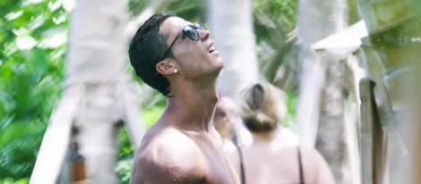 Cristiano Ronaldo en el resort de Miami en el que está de vacaciones con su hijo