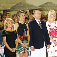 Carlota Casiraghi y Alberto de Mónaco en la clausura del Concurso de Saltos de Monte-Carlo 2015