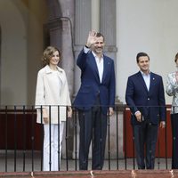 Los Reyes Felipe y Letizia con Enrique Peña Nieto y Angélica Rivera en el Museo Virreinal de Guadalupe