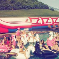Taylor Swift y Calvin Harris en la piscina junto a Gigi Hadid y Joe Jonas