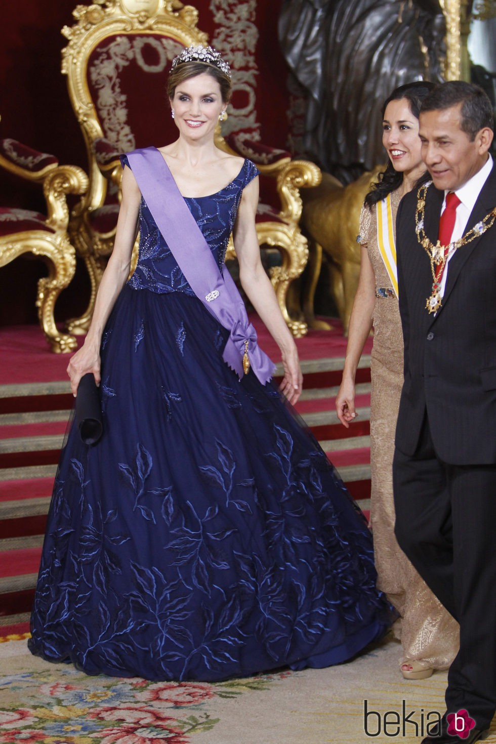 La Reina Letizia en la cena de gala al presidente de Perú y su esposa en el Palacio Real