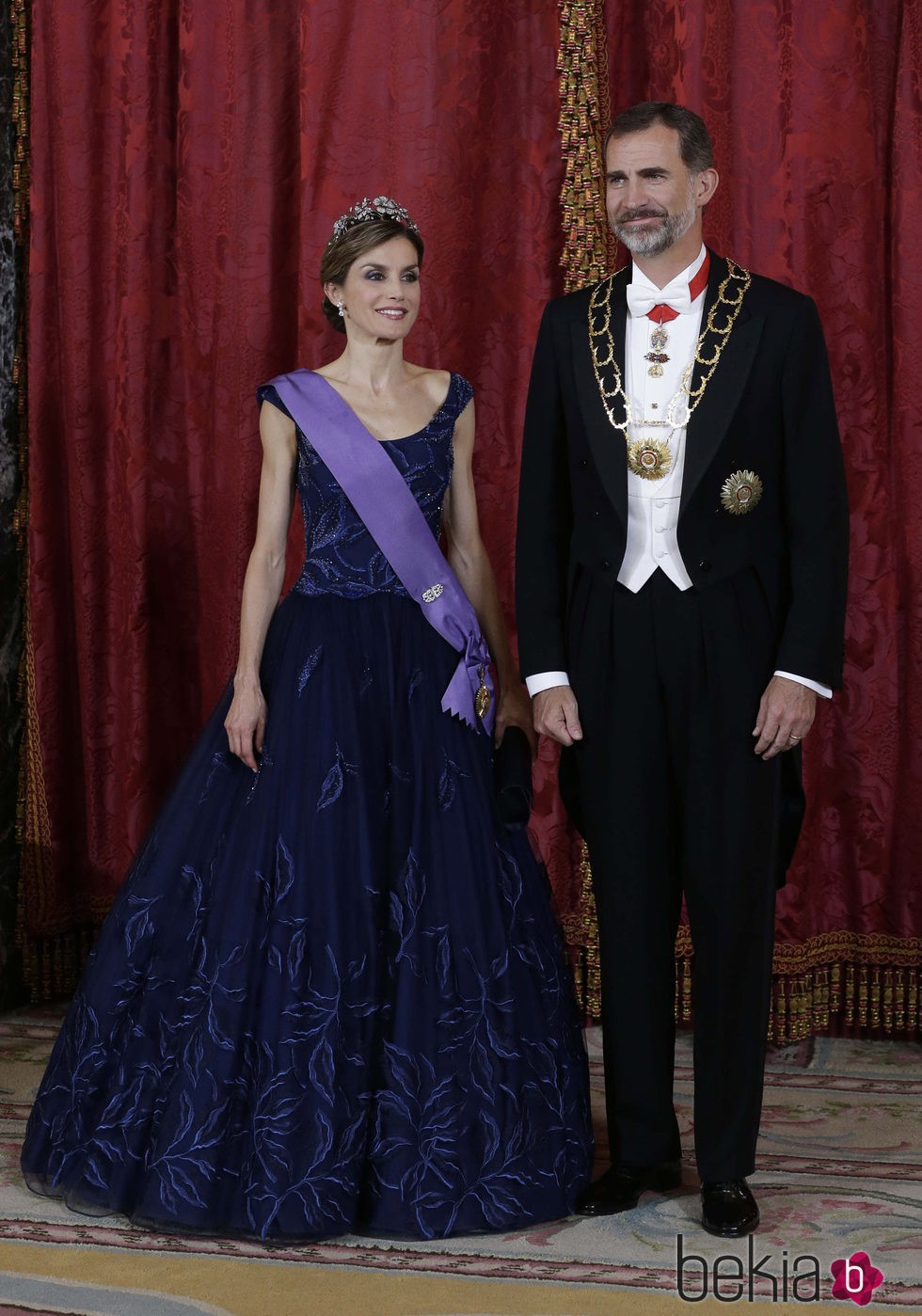 Los Reyes Felipe y Letizia en la cena de gala en honor al presidente de Perú y su esposa