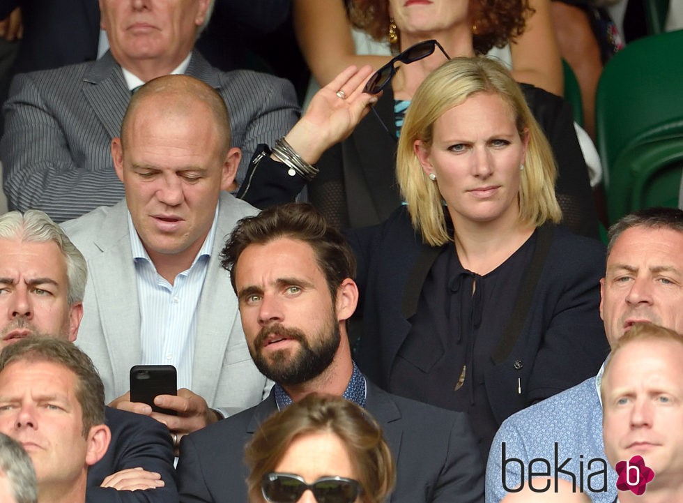 Zara Phillips y Mike Tindall en Wimbledon 2015