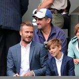 David Beckham y su hijo Romeo en Wimbledon 2015