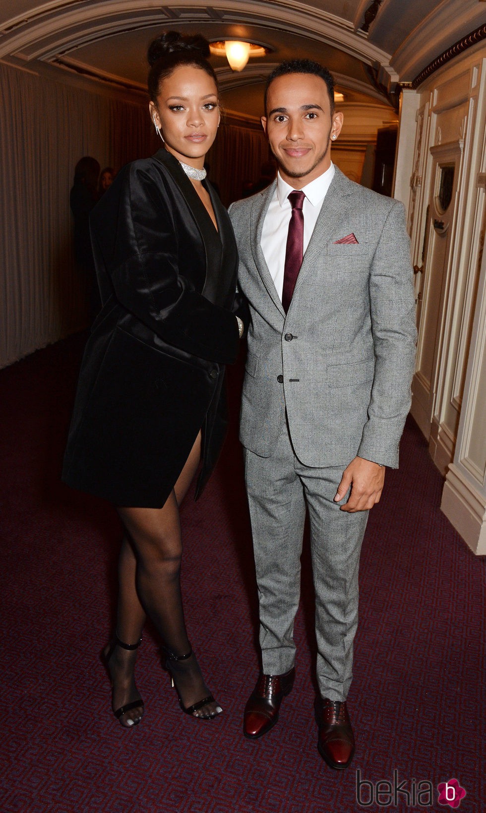 Lewis Hamilton y Rihhana en los British Fashion Awards 2014