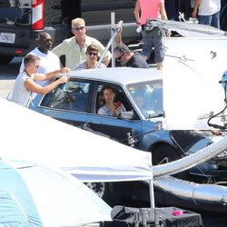 Jennifer Garner y Queen Latifah en el set de rodaje de 'Miracles From Heaven'