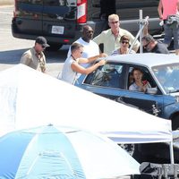 Jennifer Garner y Queen Latifah en el set de rodaje de 'Miracles From Heaven'