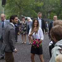 Los Príncipes Carlos Felipe y Sofía de Suecia durante su visita al Ducado de Värmland