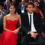 Diego Forlán y Paz Cardoso en una gala de la FIFA