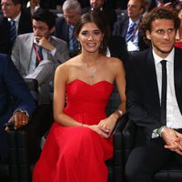 Diego Forlán y Paz Cardoso en una gala de la FIFA