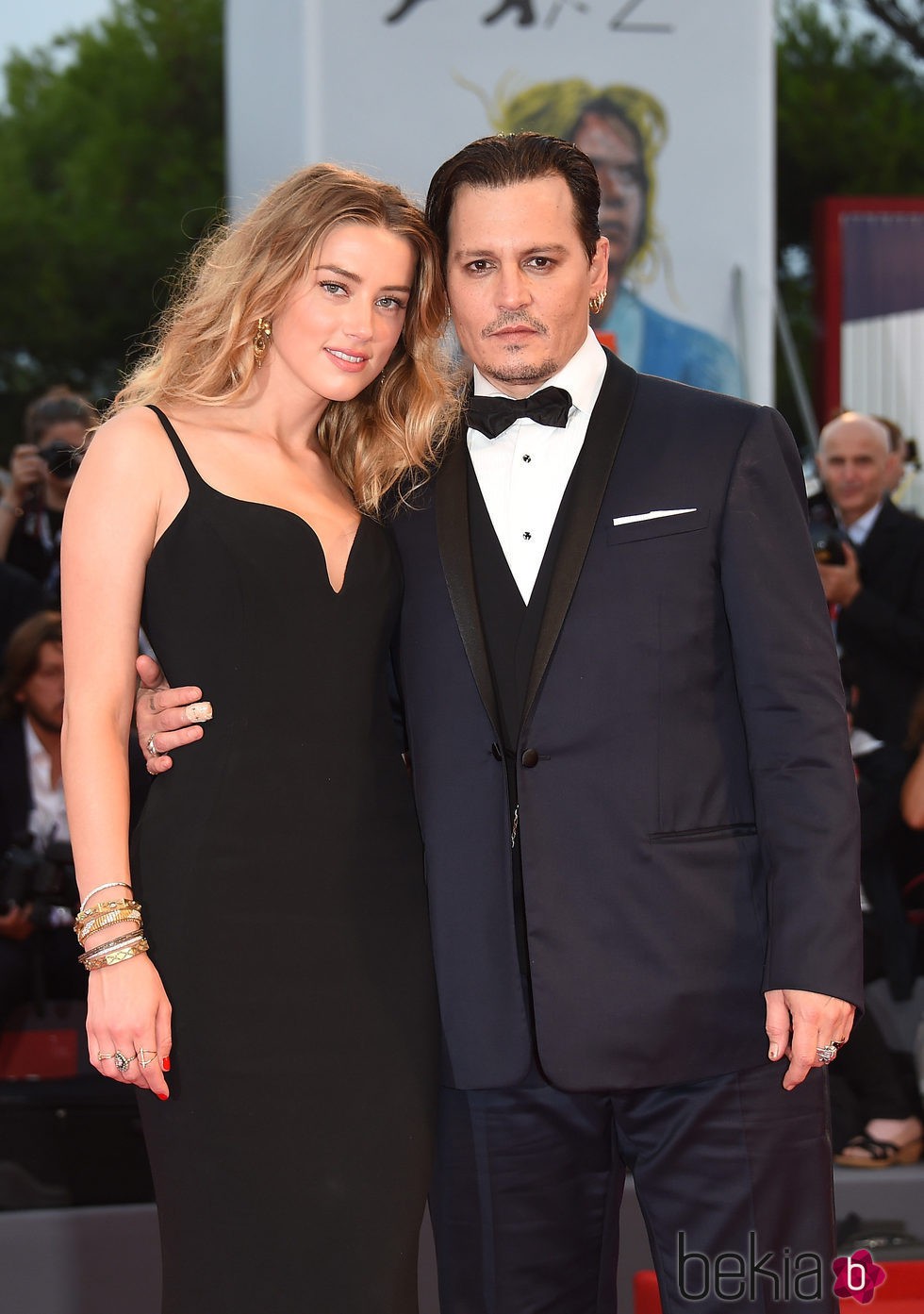 Johnny Depp y Amber Heard en el estreno de 'Black Mass' en la Mostra 2015