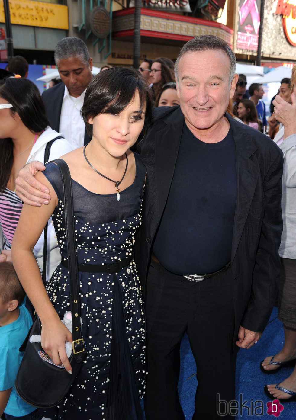 Robin Williams con su hija Zelda Williams en un estreno