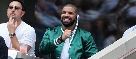 El rapero Drake celebrando un punto de Serena Williams