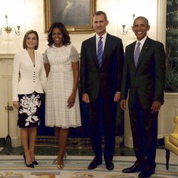 Los Reyes Felipe y Letizia con Barack y Michelle Obama en la Casa Blanca
