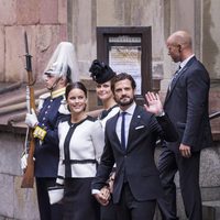 Carlos Felipe de Suecia y Sofia Hellqvist en la apertura del Parlamento 2015
