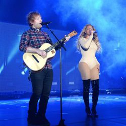 Ed Sheeran y Beyoncé en el Global Citizen Festival 2015