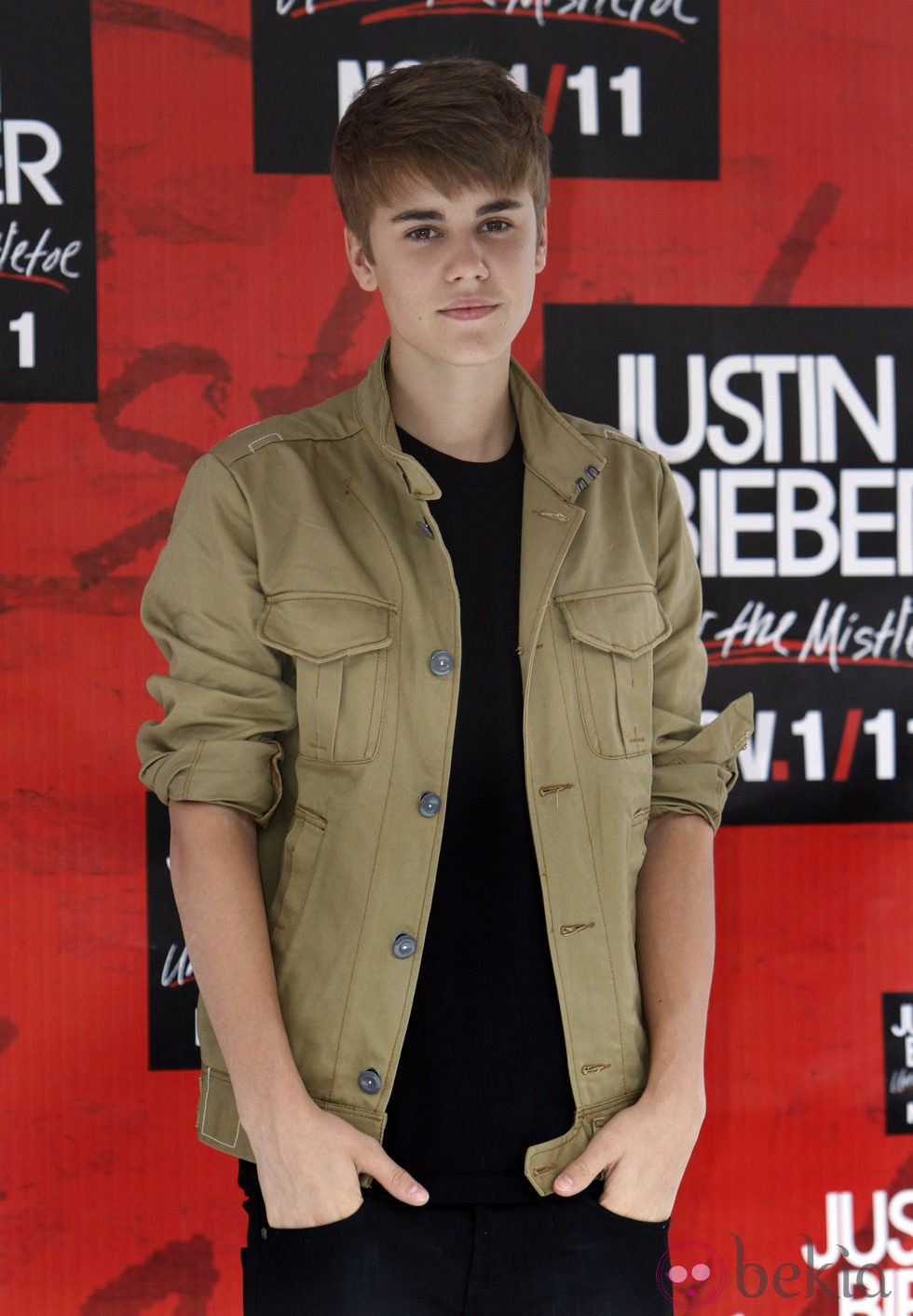 Justin Bieber en el photocall previo a su concierto en México