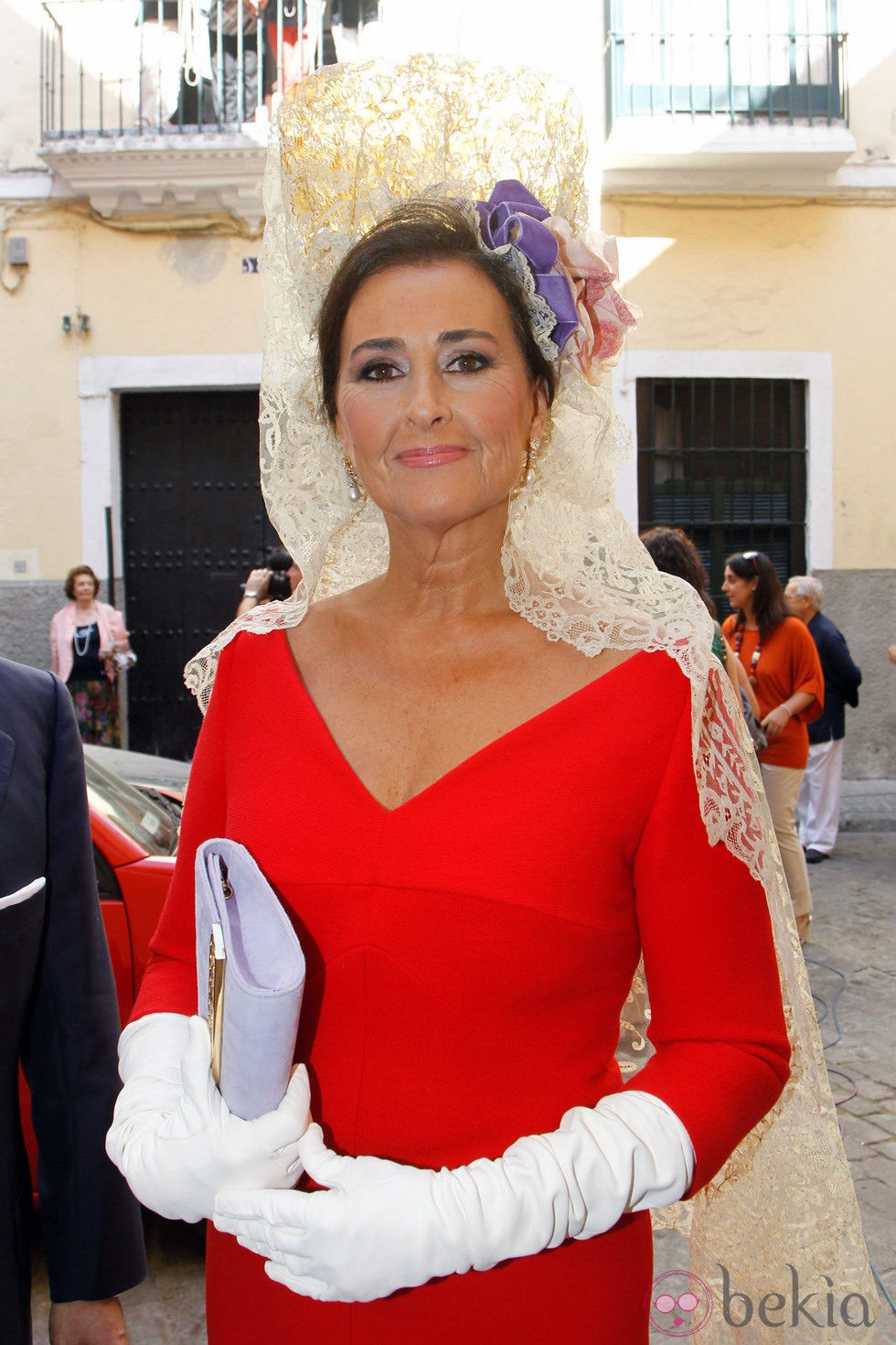 Carmen Tello en la boda de la duquesa de Alba y Alfonso Díez