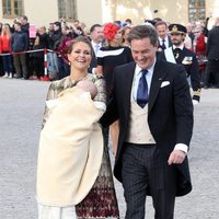 La princesa Magdalena de Suecia y su marido Christopher O'neill en el bautizo de Nicolás de Suecia