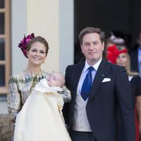 La princesa Magdalena de Suecia y su marido Christopher O'neill en el bautizo del pequeño Nicolás de Suecia
