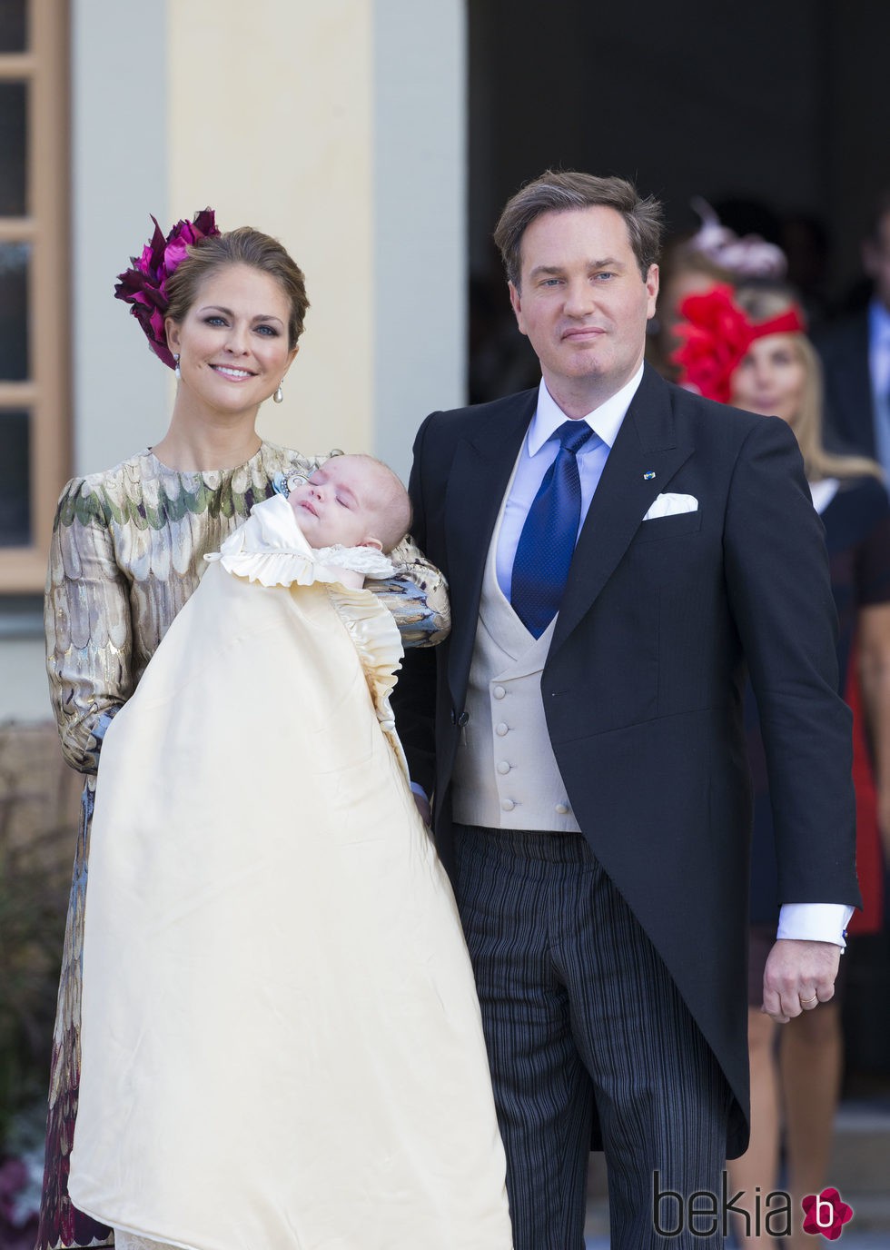 La princesa Magdalena de Suecia y su marido Christopher O'neill en el bautizo del pequeño Nicolás de Suecia
