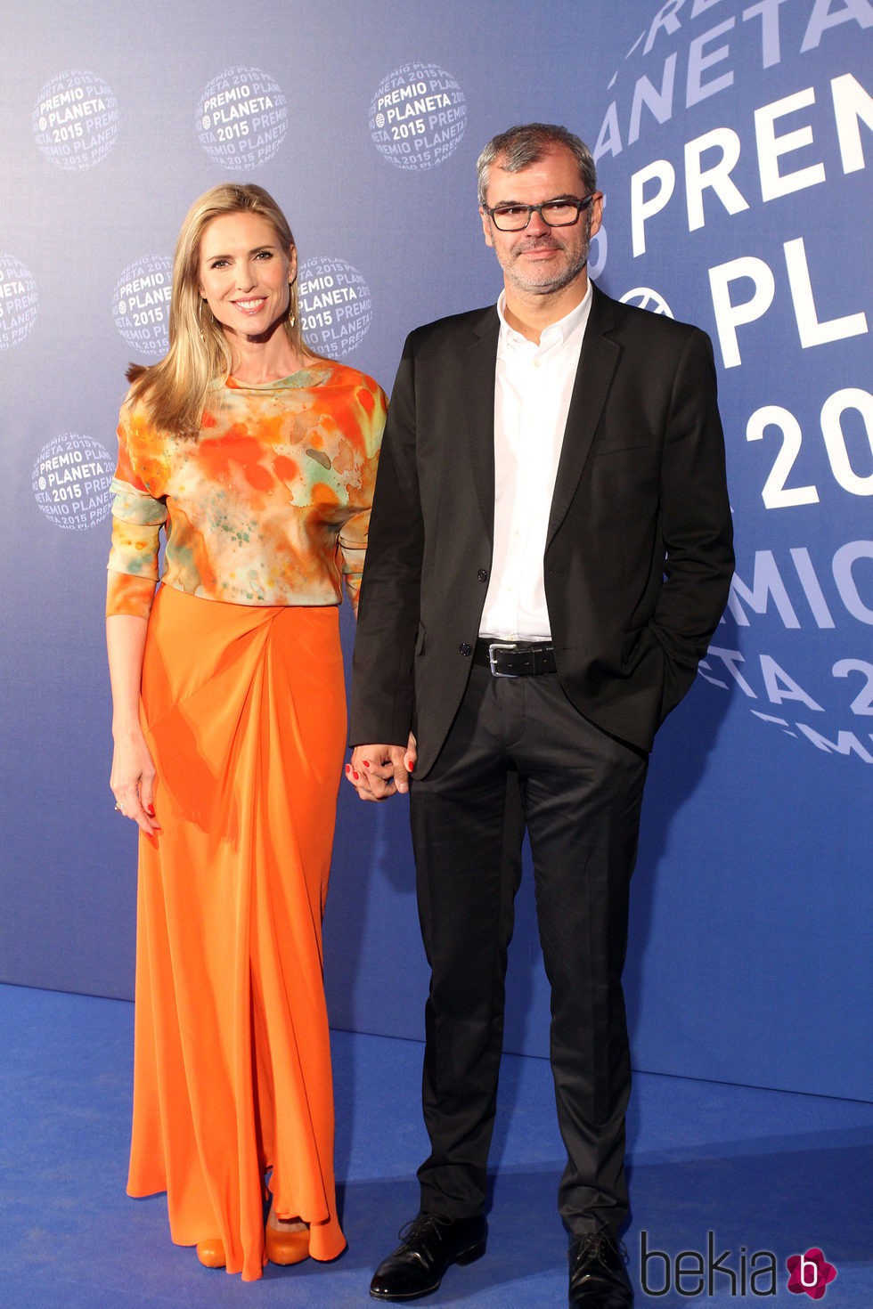 Judit Mascó y Eduardo Vicente en la entrega del Premio Planeta 2015