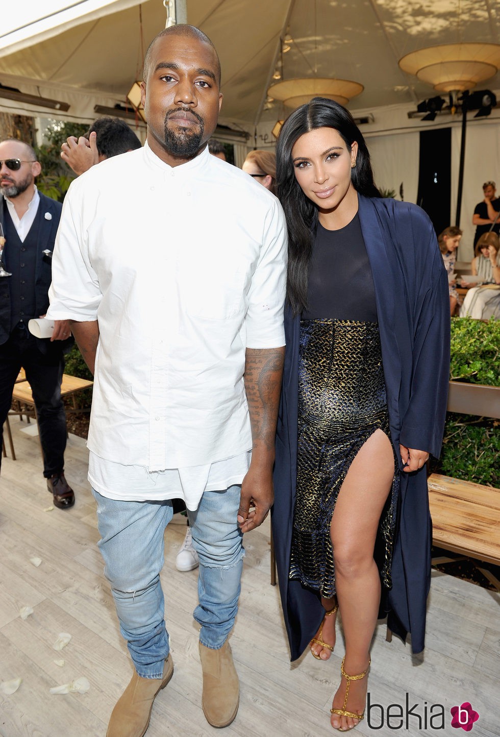 Kim Kardashian y Kanye West en un evento de la publicación Vogue