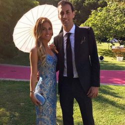 Elena Galera y Sergio Busquets en una boda