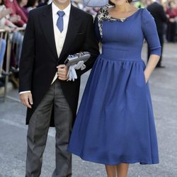 Pastora Soler y Francis Viñolo en la boda de Eva González y Cayetano Rivera