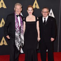 Ian McKellen, Laura Linney y Bill Condon en los Governors Awards 2015