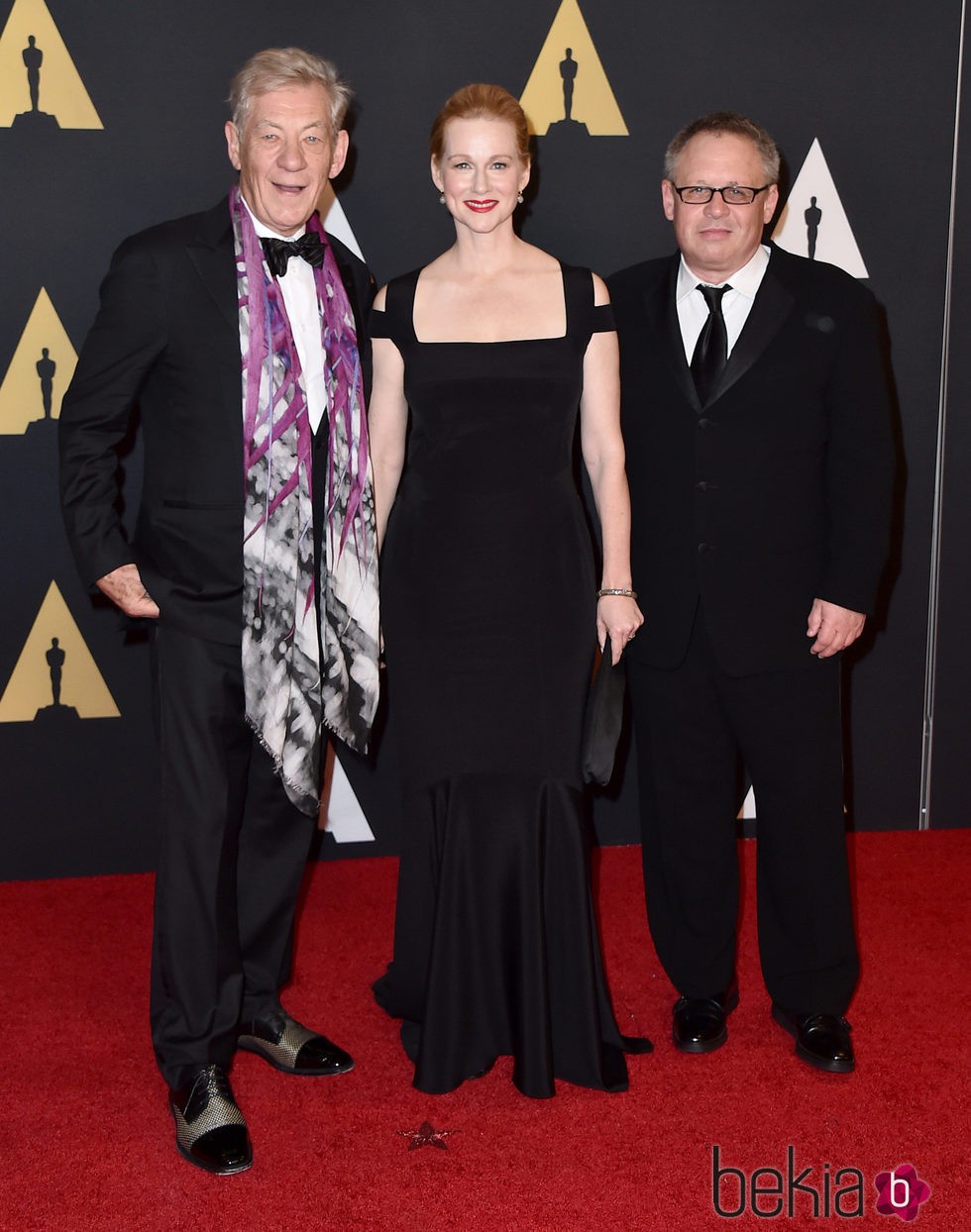 Ian McKellen, Laura Linney y Bill Condon en los Governors Awards 2015