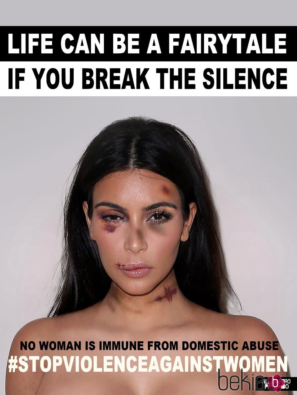 Kim Kardashian imagen de la campaña #Breakthesilence 2015