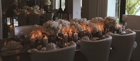 Mesa de la cena de los Kardashian-Jenner por Acción de Gracias