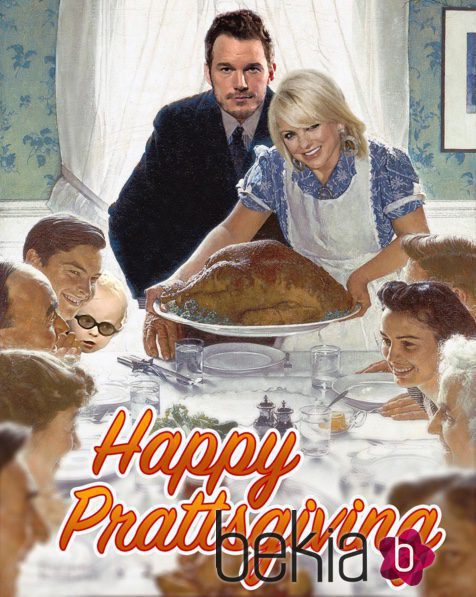 Chris Pratt y Anna Faris felicitan Acción de Gracias 2015