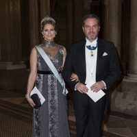 Princesa Magdalena de Suecia y Chris O'Neill en la gala a los premiados del Nobel 2015