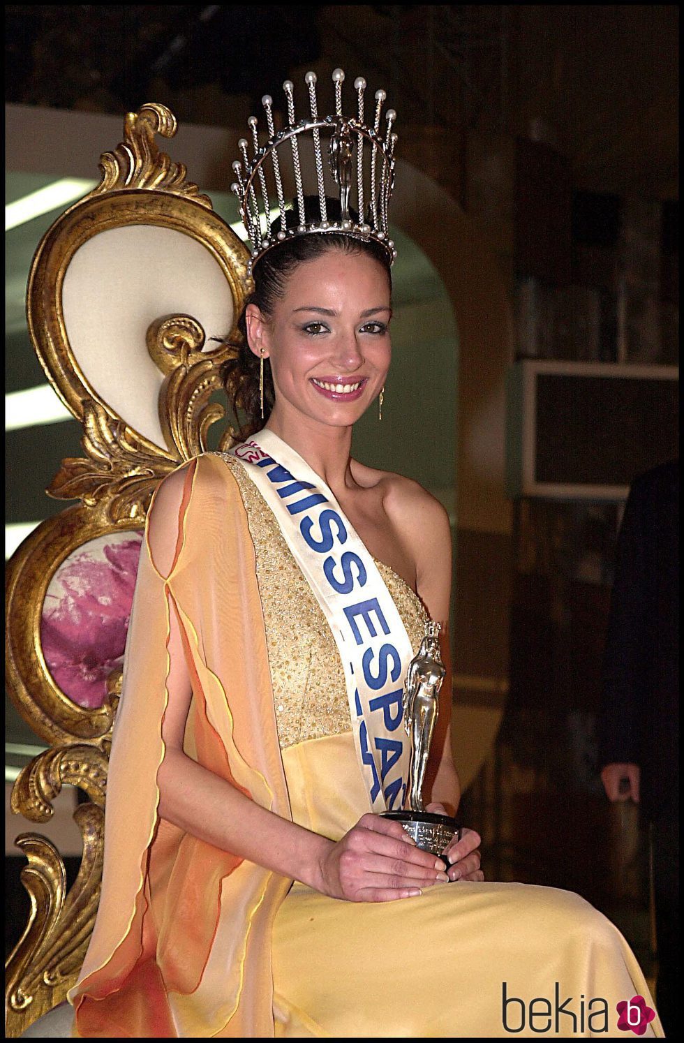 Eva González tras ser proclamada Miss España 2003
