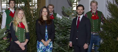 Carlos Felipe de Suecia y Sofia Hellqvist recogen los árboles de Navidad 2015