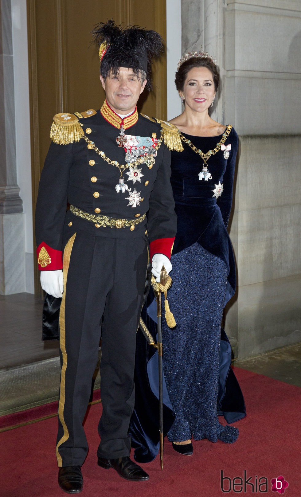 El Príncipe Federico y la Princesa Mary en la recepción anual de Año Nuevo