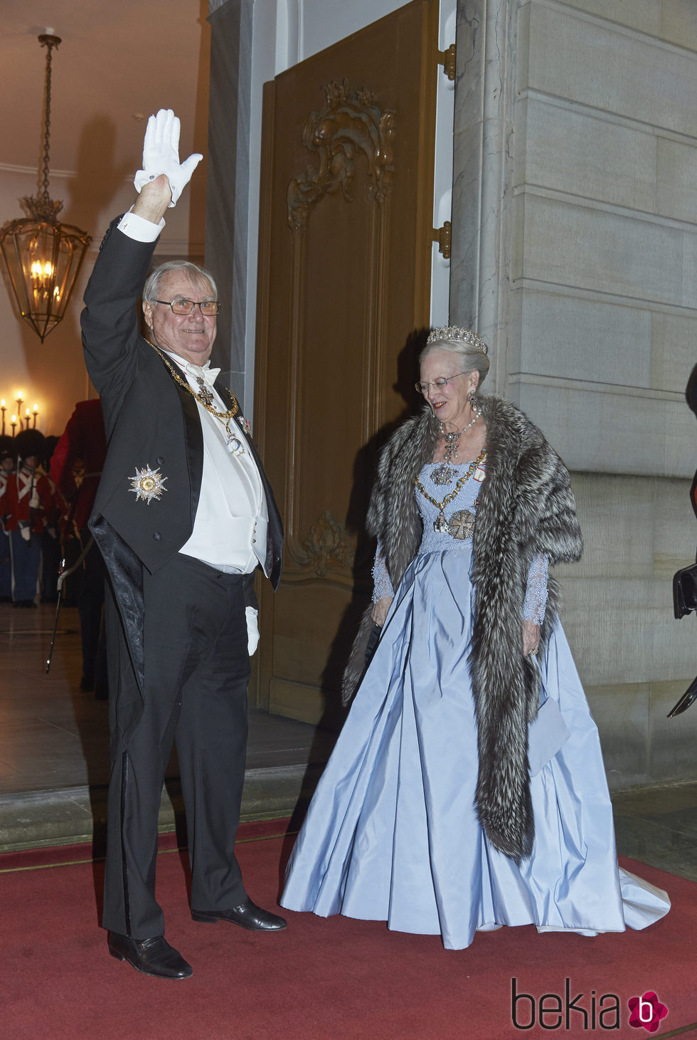 La Reina Margarita y el Príncipe Enrique en la recepción anual de Año Nuevo