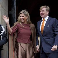 Los Reyes Guillermo Alejandro y Máxima de Holanda reciben a los miembros de la Comisión Europea en el Palacio Real de Ámsterdam