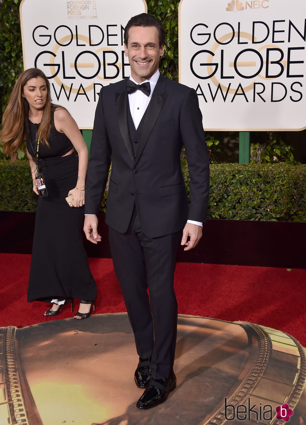 Jon Hamm en la alfombra roja de los Globos de Oro 2016