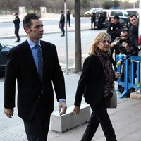 Iñaki Urdangarín y la Infanta Cristina en la primera sesión del juicio por el Caso Nóos en Palma de Mallorca