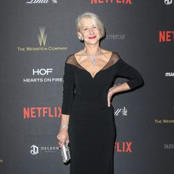 Helen Mirren en la fiesta de Netflix tras la entrega de los Globos de Oro 2016